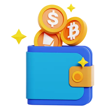 Billetera de criptomonedas  3D Icon