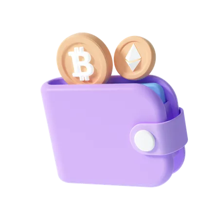 Billetera de criptomonedas  3D Illustration