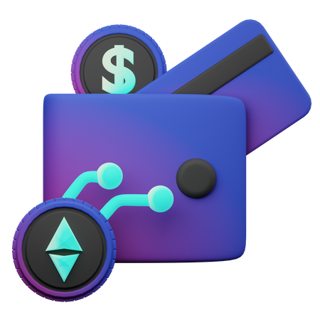 Billetera de criptomonedas  3D Illustration