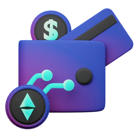 Billetera de criptomonedas  3D Illustration