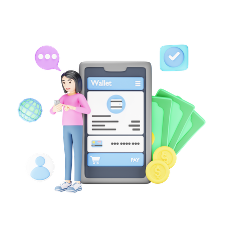 Billetera de dinero  3D Icon
