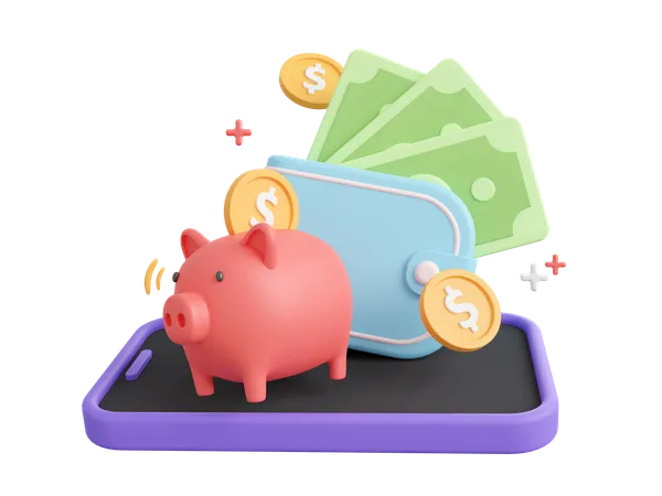 Billetera de dinero en línea  3D Icon