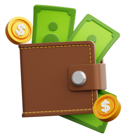 Billetera en efectivo  3D Icon