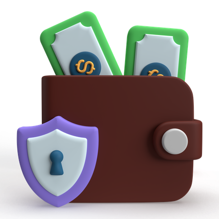 Billetera de seguridad  3D Icon