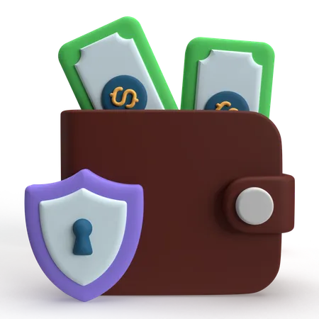 Billetera de seguridad  3D Icon