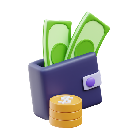 Billetera de dinero  3D Icon