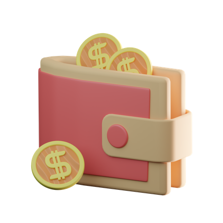 Billetera de dinero  3D Illustration