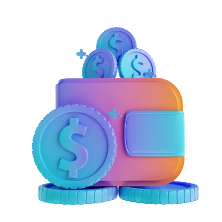 Billetera de dinero  3D Illustration