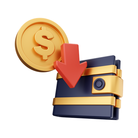 Billetera de dinero  3D Illustration