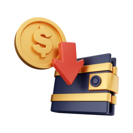 Billetera de dinero  3D Illustration