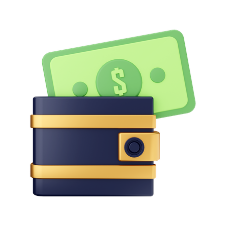 Billetera de dinero  3D Illustration