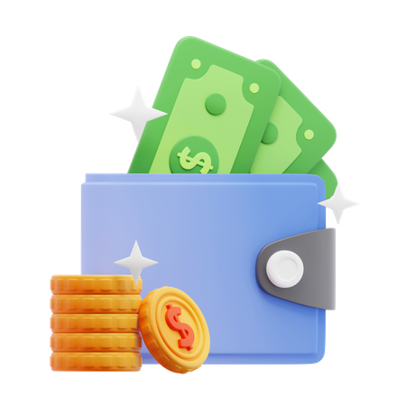 Billetera de dinero  3D Icon