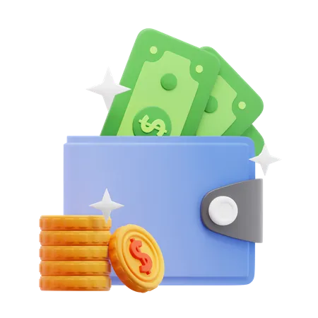 Billetera de dinero  3D Icon