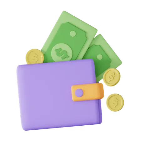 Billetera de dinero  3D Icon