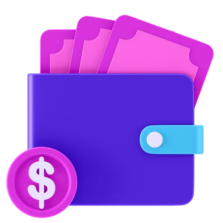 Billetera de dinero  3D Icon