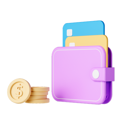 Billetera de dinero  3D Illustration