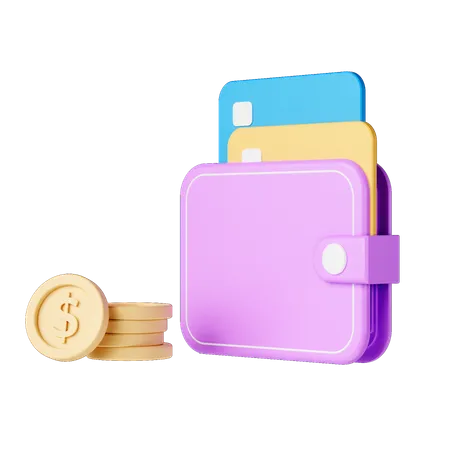 Billetera de dinero  3D Illustration