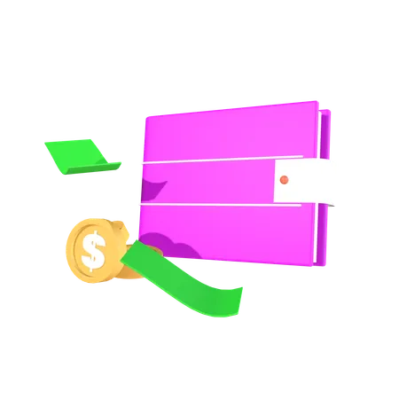 Billetera de dinero  3D Icon