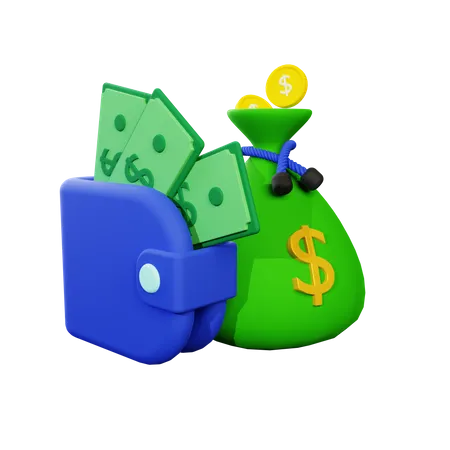 Billetera de dinero  3D Icon