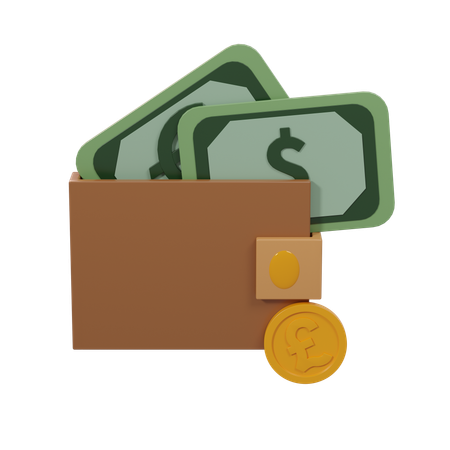 Billetera de dinero  3D Icon