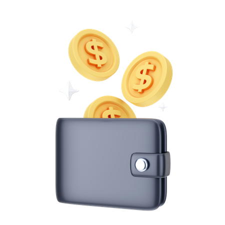 Billetera de un dolar  3D Icon