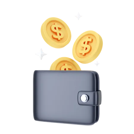 Billetera de un dolar  3D Icon