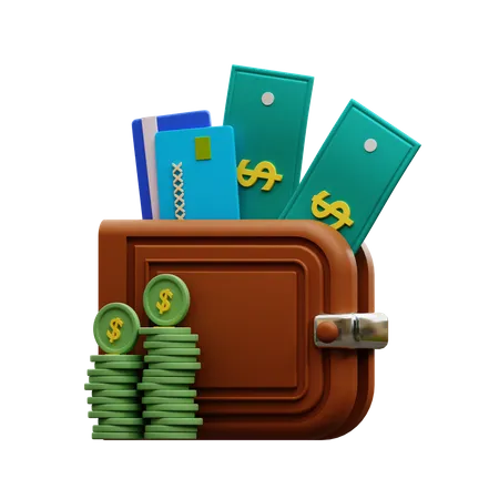 Billetera de un dolar  3D Icon