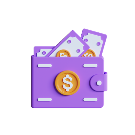 Billetera de un dolar  3D Icon