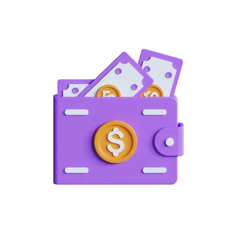 Billetera de un dolar  3D Icon