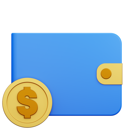 Billetera de dinero en dólares  3D Icon