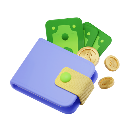 Billetera en efectivo  3D Icon