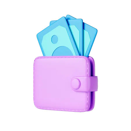 Billetera en efectivo  3D Icon