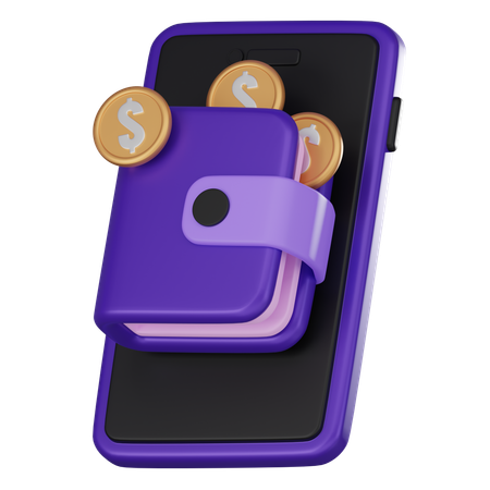 Billetera en línea  3D Icon