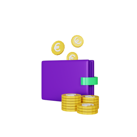 Billetera de euros  3D Illustration