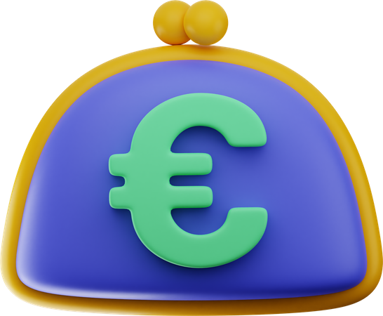 Billetera de euros  3D Illustration