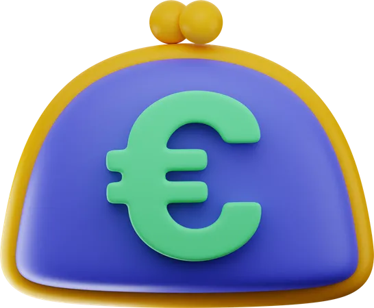 Billetera de euros  3D Illustration