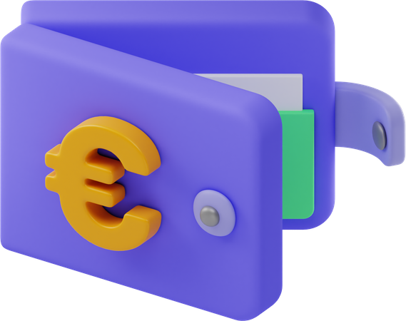 Billetera de euros  3D Illustration