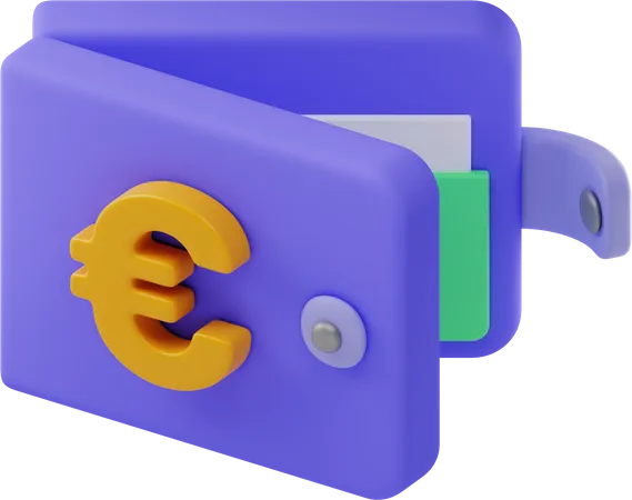 Billetera de euros  3D Illustration