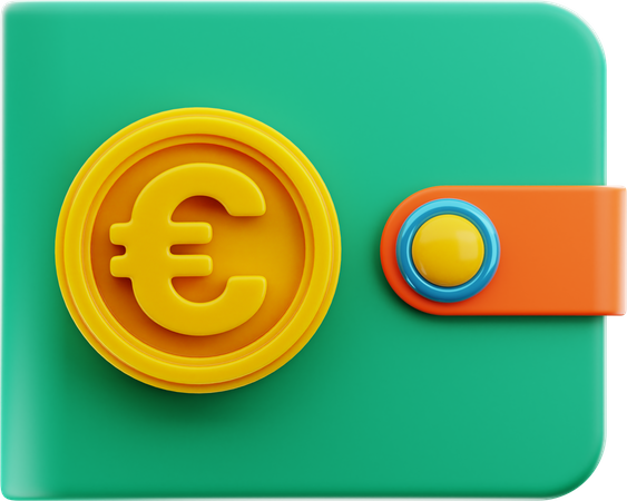 Billetera de euros  3D Icon