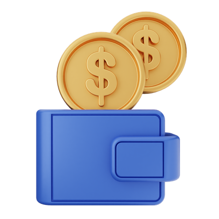 Monedero moneda dolar  3D Icon