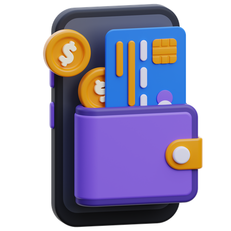 Billetera móvil  3D Icon