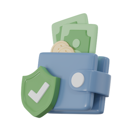 Seguridad de la billetera  3D Icon