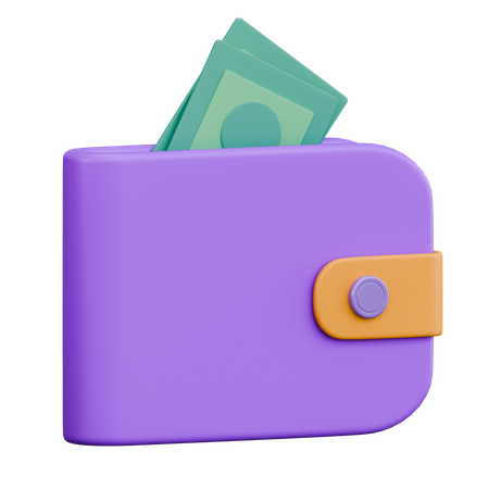 Billetera y dinero  3D Icon