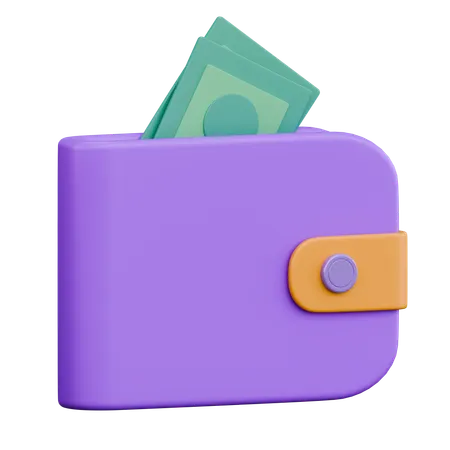 Billetera y dinero  3D Icon