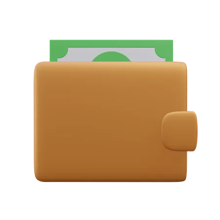 Billetera y dinero  3D Icon