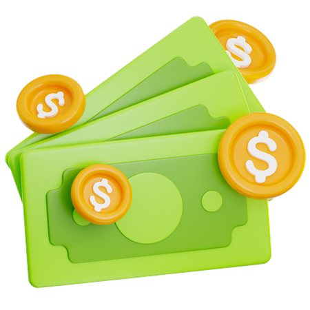 Billetes de dólar  3D Icon