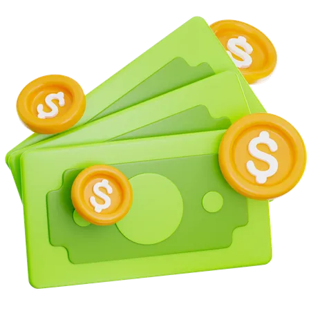 Billetes de dólar  3D Icon