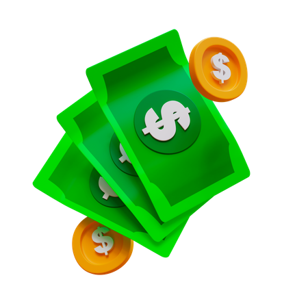 Billetes y monedas  3D Icon