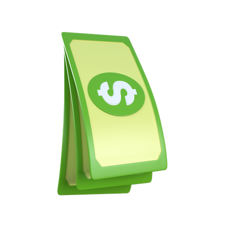 Billets de trois dollars  3D Icon