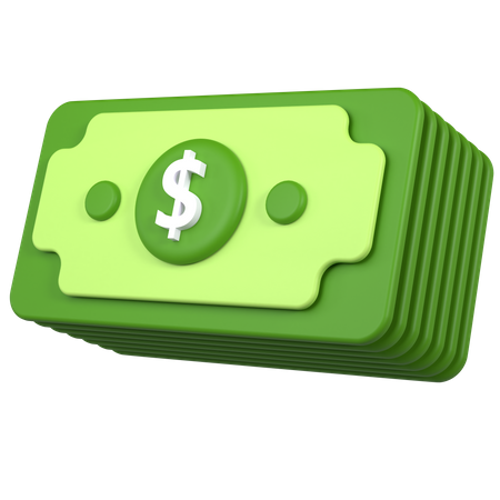 Billets de dollars  3D Icon